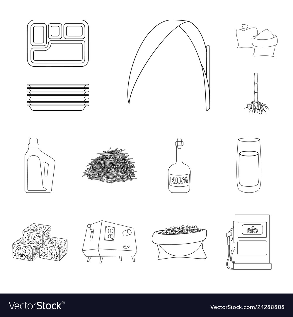 Isolated object of sugar and field icon vector image Isolated object of sugar and field icon