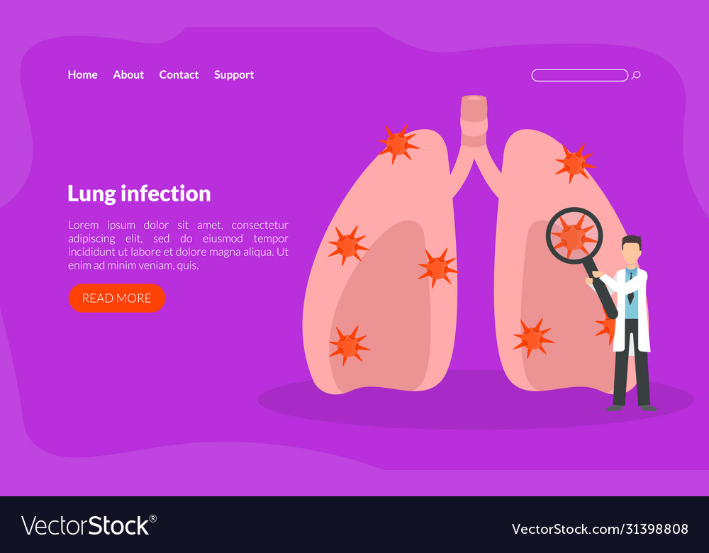 Lung Infektion Landing Seite Vorlage Lungen