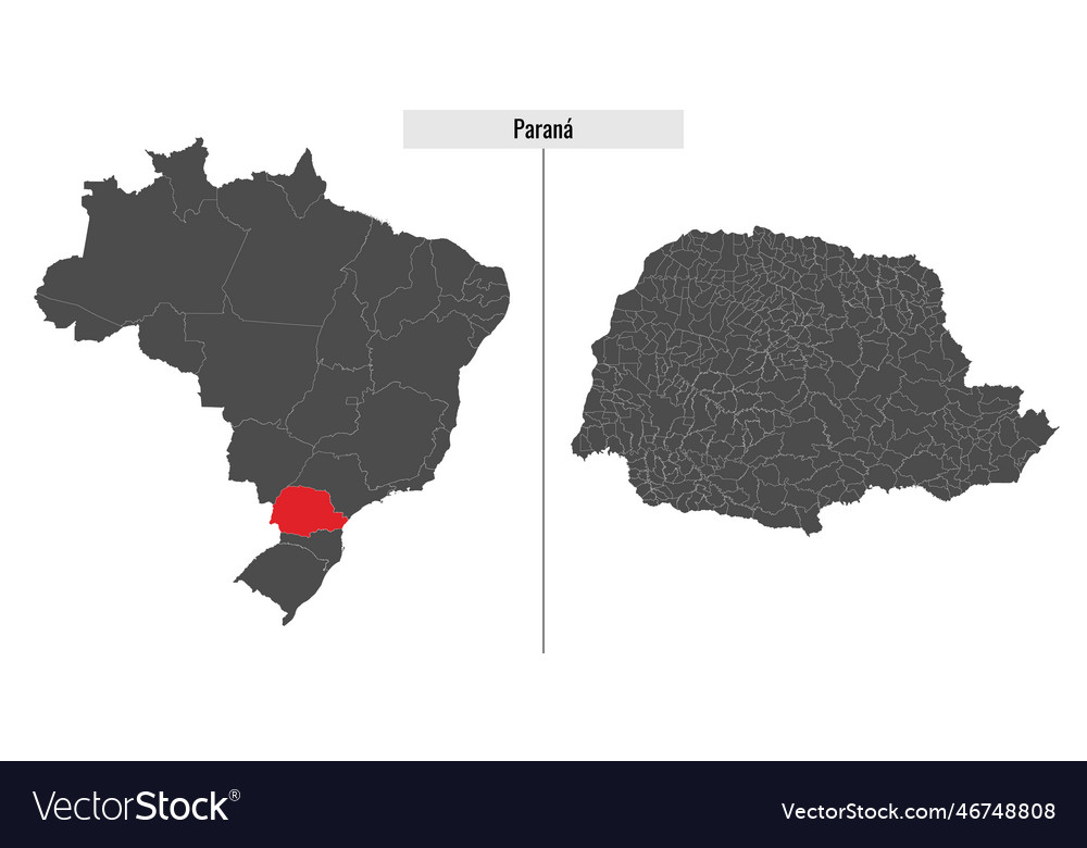 Map of parana state brazil