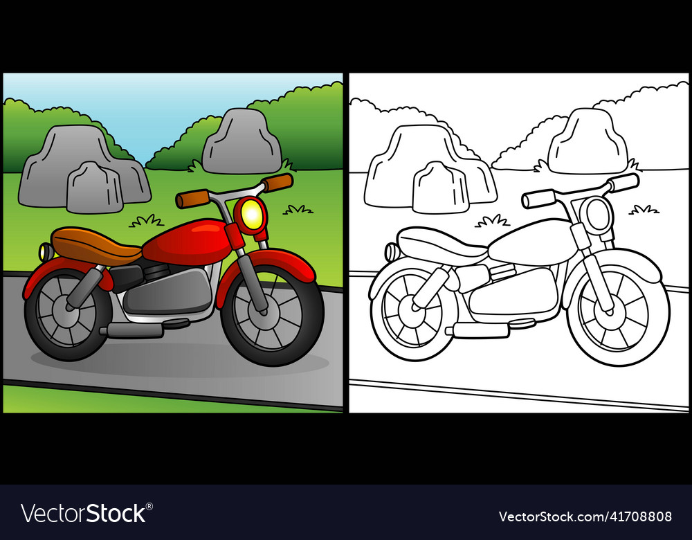 Motorcycle coloring page vehicle