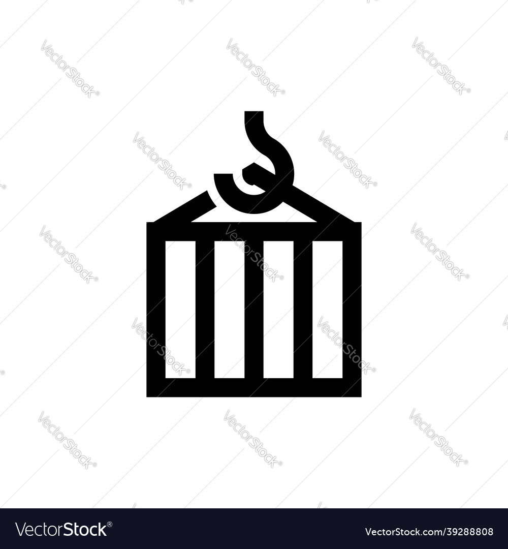 Raised container with cargo simple linear icon