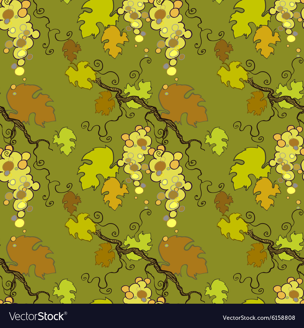Seamless pattern with white grape