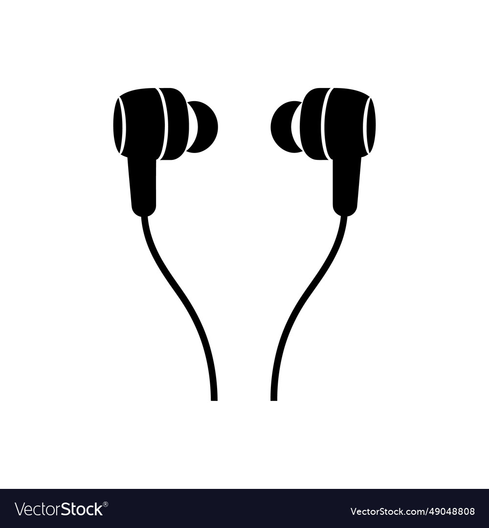 Sound quality wired earphone icons Royalty Free Vector Image