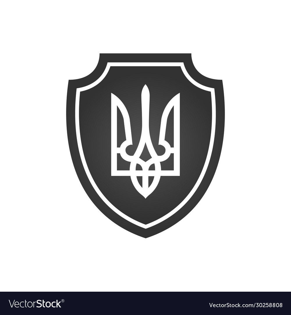 Tryzub coat arms ukraine in shield Royalty Free Vector Image