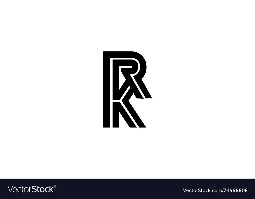 Typography letter rk linked linear monogram Vector Image