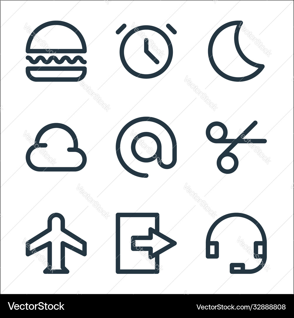 User interface line icons linear set quality line Vector Image