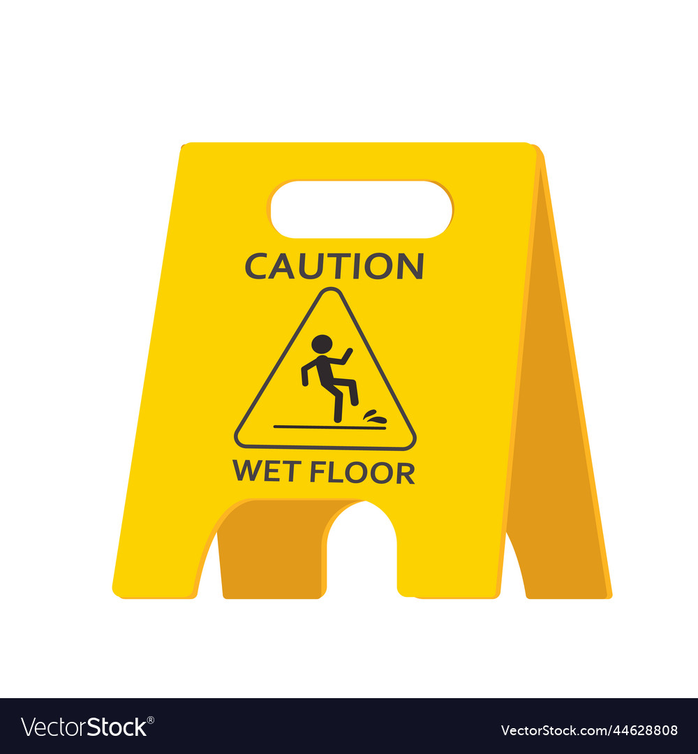 Wet floor caution warning sign yellow symbol