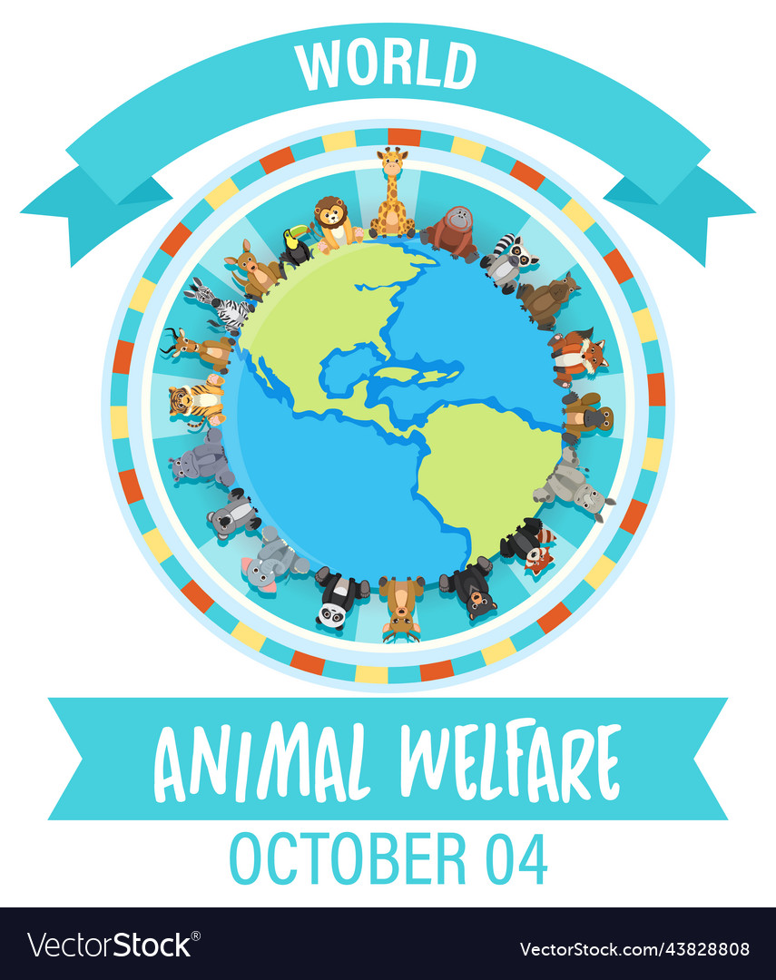 World animal welfare day poster Royalty Free Vector Image