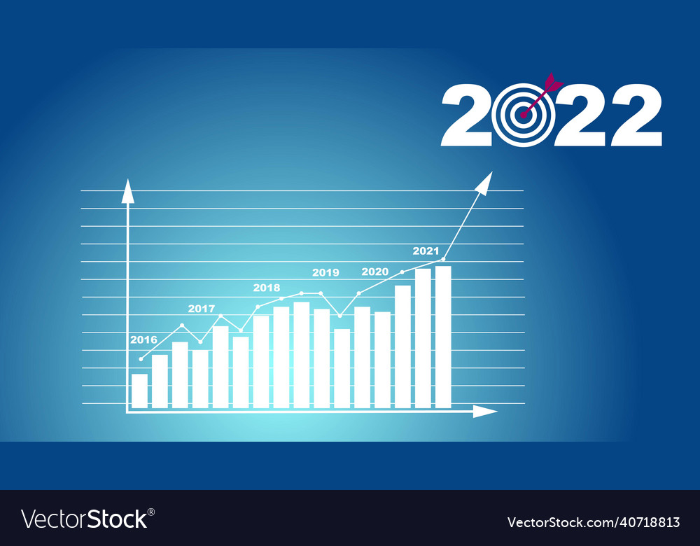 2022 growing graph set business chart with arrow vector image 2022 growing graph set business chart with arrow