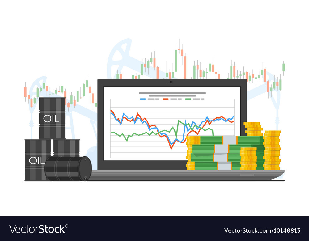 Barrel of oil price chart Royalty Free Vector Image