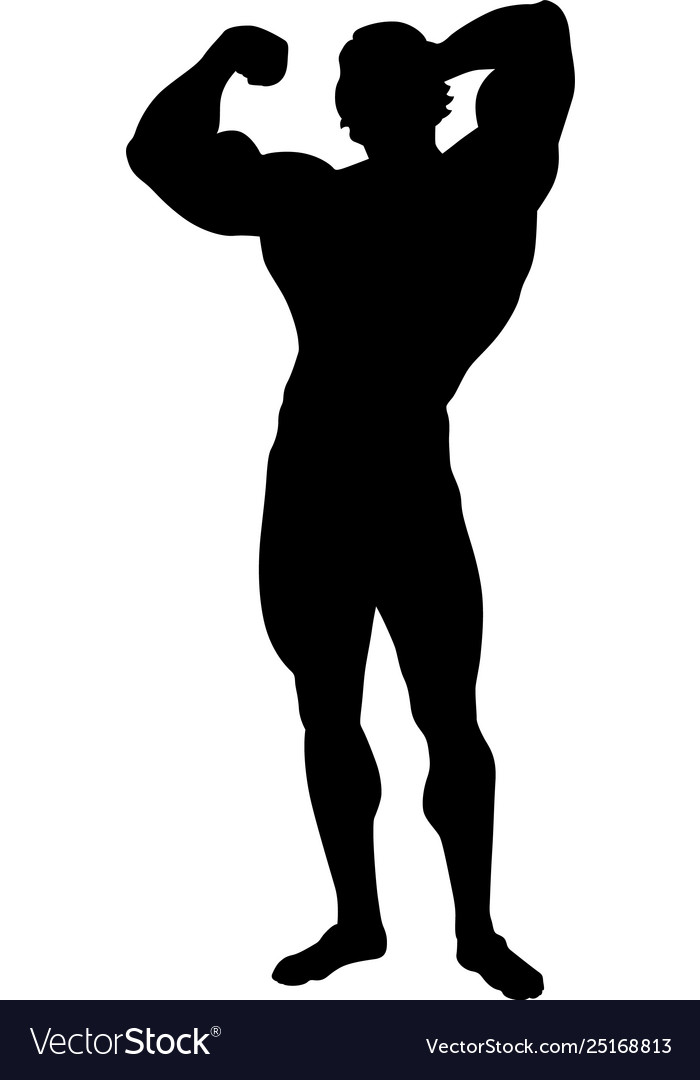 Bodybuilding poses silhouette Royalty Free Vector Image