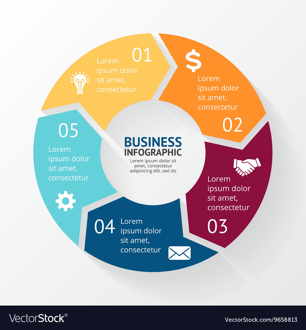 Circle arrows infographic cycle diagram Royalty Free Vector