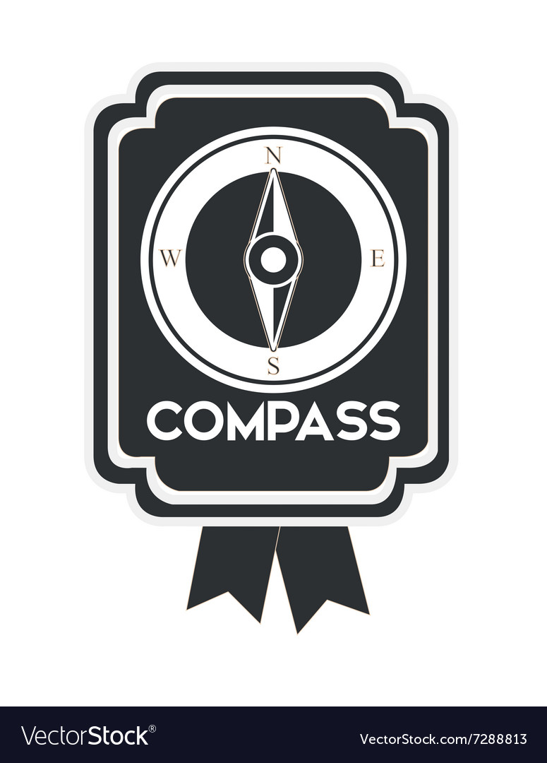 Compass emblem design Royalty Free Vector Image