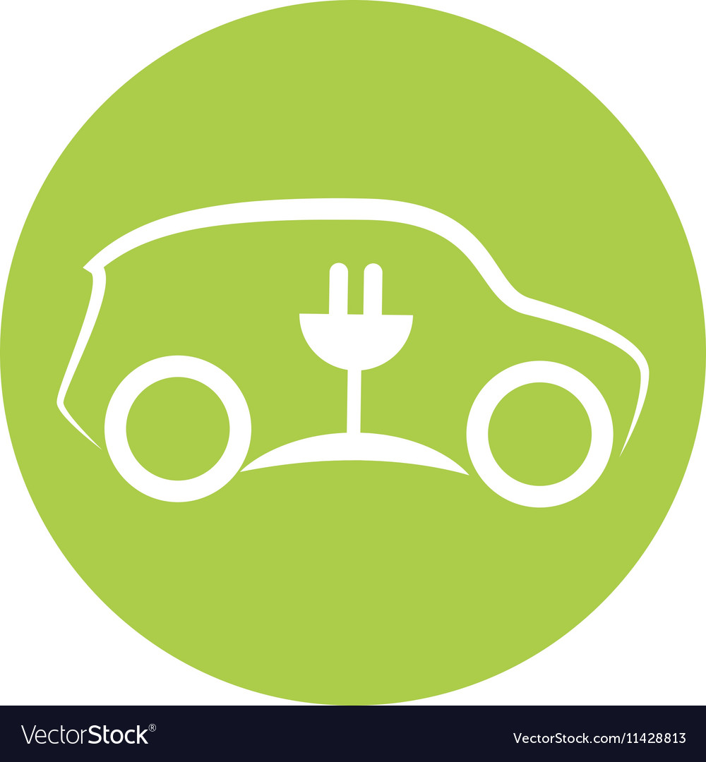 Eco Car Symbol Isolated Icon Royalty Free Vector Image