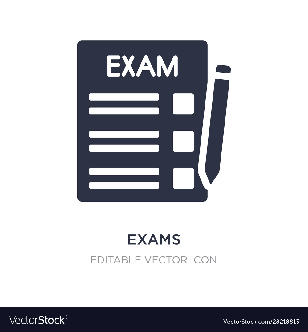 Exams icon on white background simple element vector image Exams icon on white background simple element