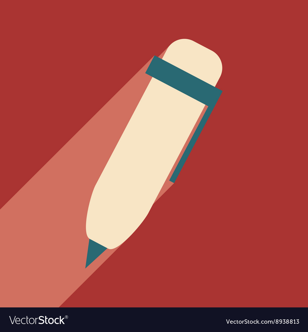 Flat with shadow icon and mobile application pen