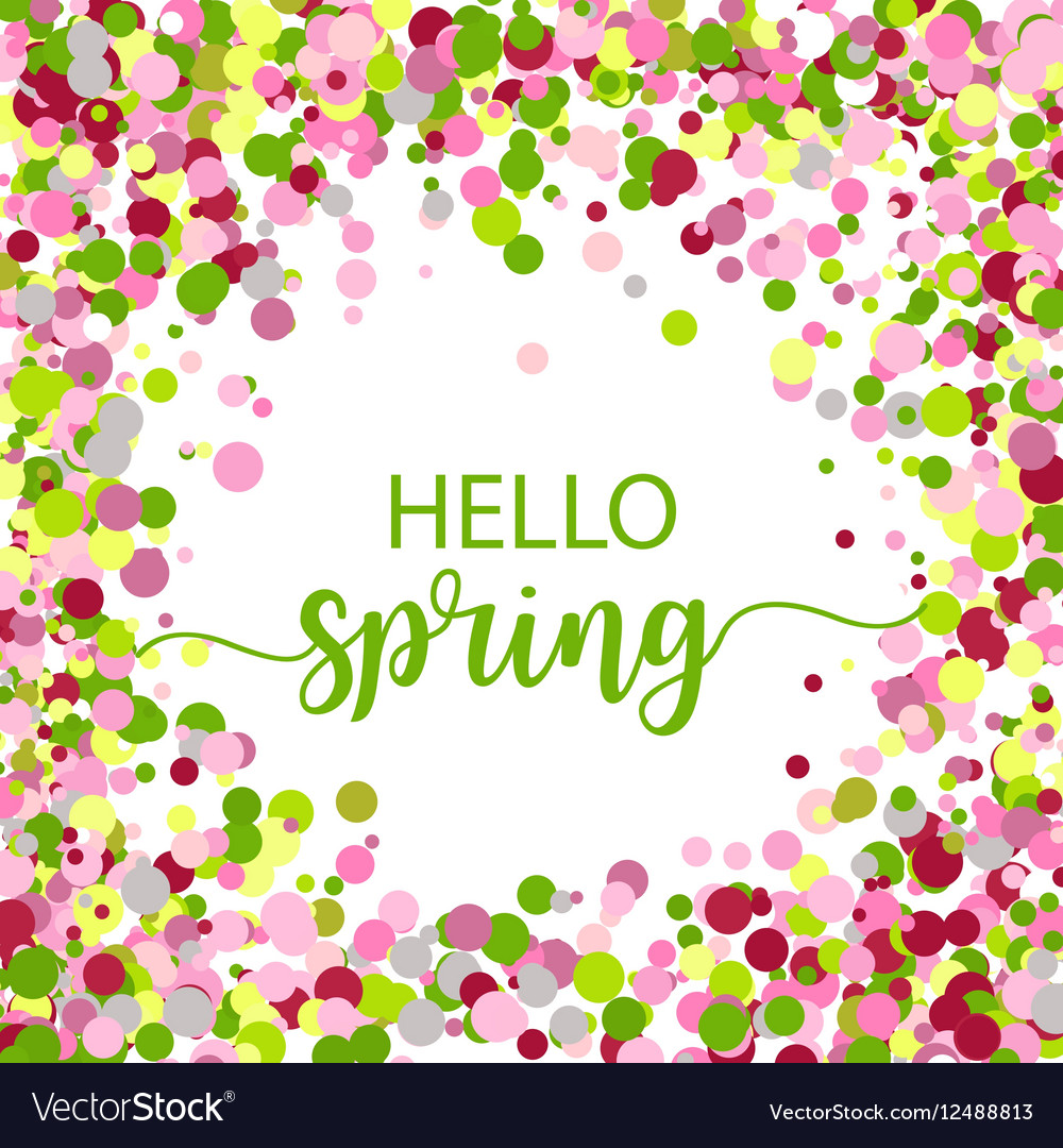 Hello spring lettering design Royalty Free Vector Image