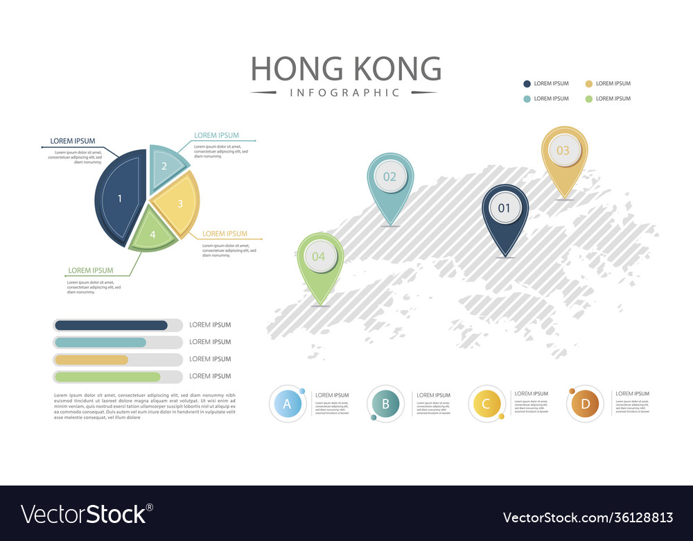 Hong kong map infographics