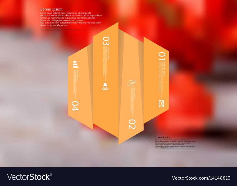 Infographic template with hexagon vertically