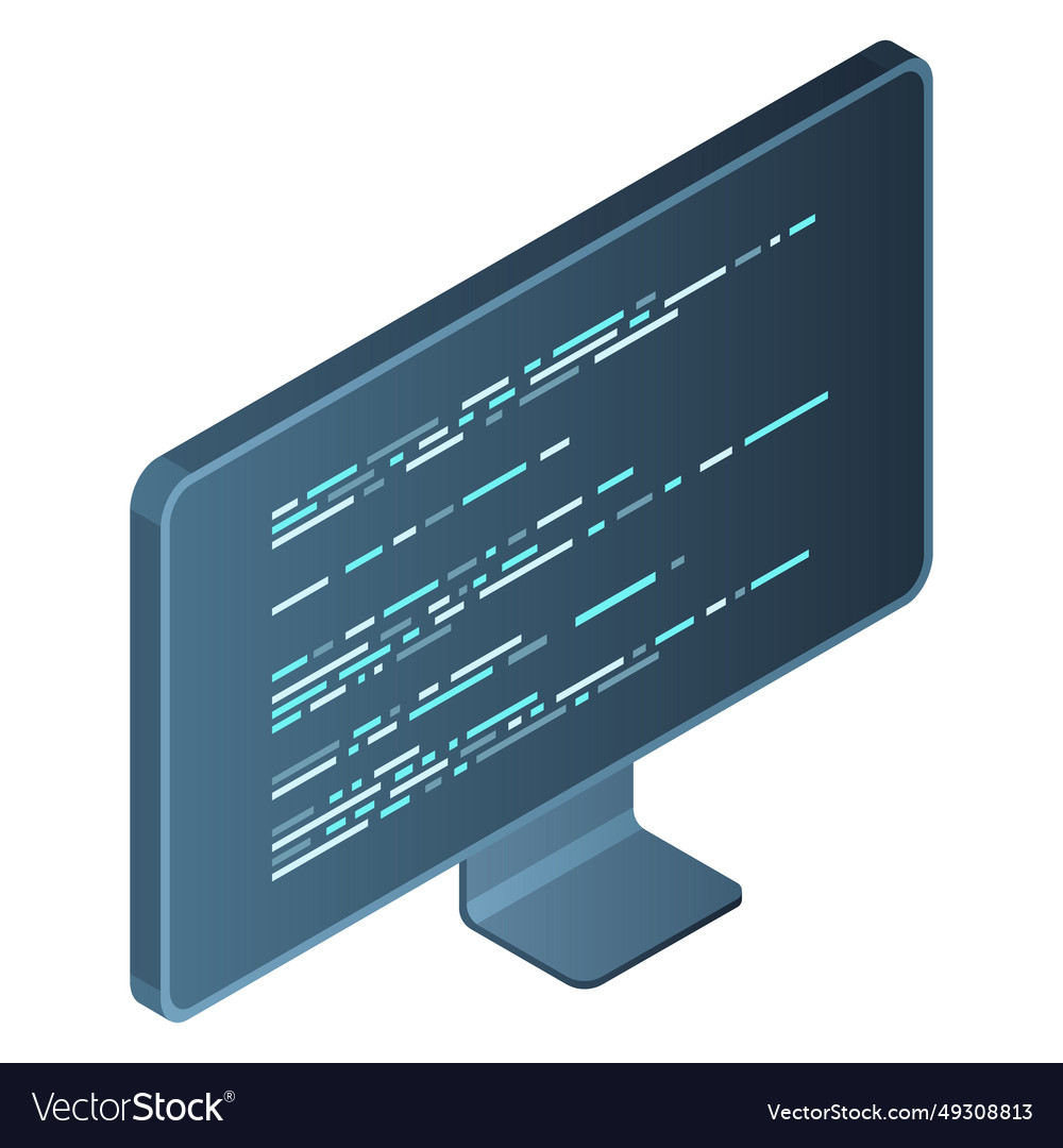 Isometric monitor computer vector image Isometric monitor computer
