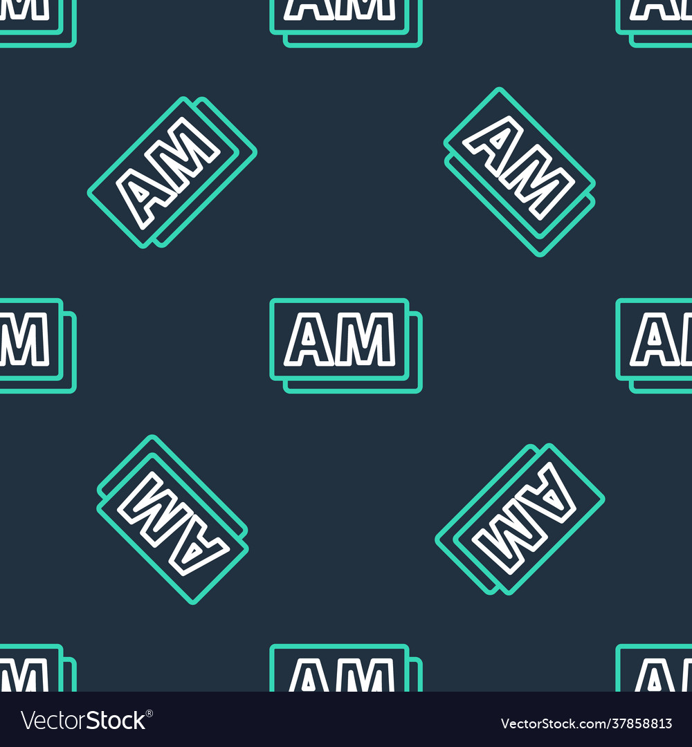Line clock am icon isolated seamless pattern Vector Image Line clock am icon isolated seamless pattern