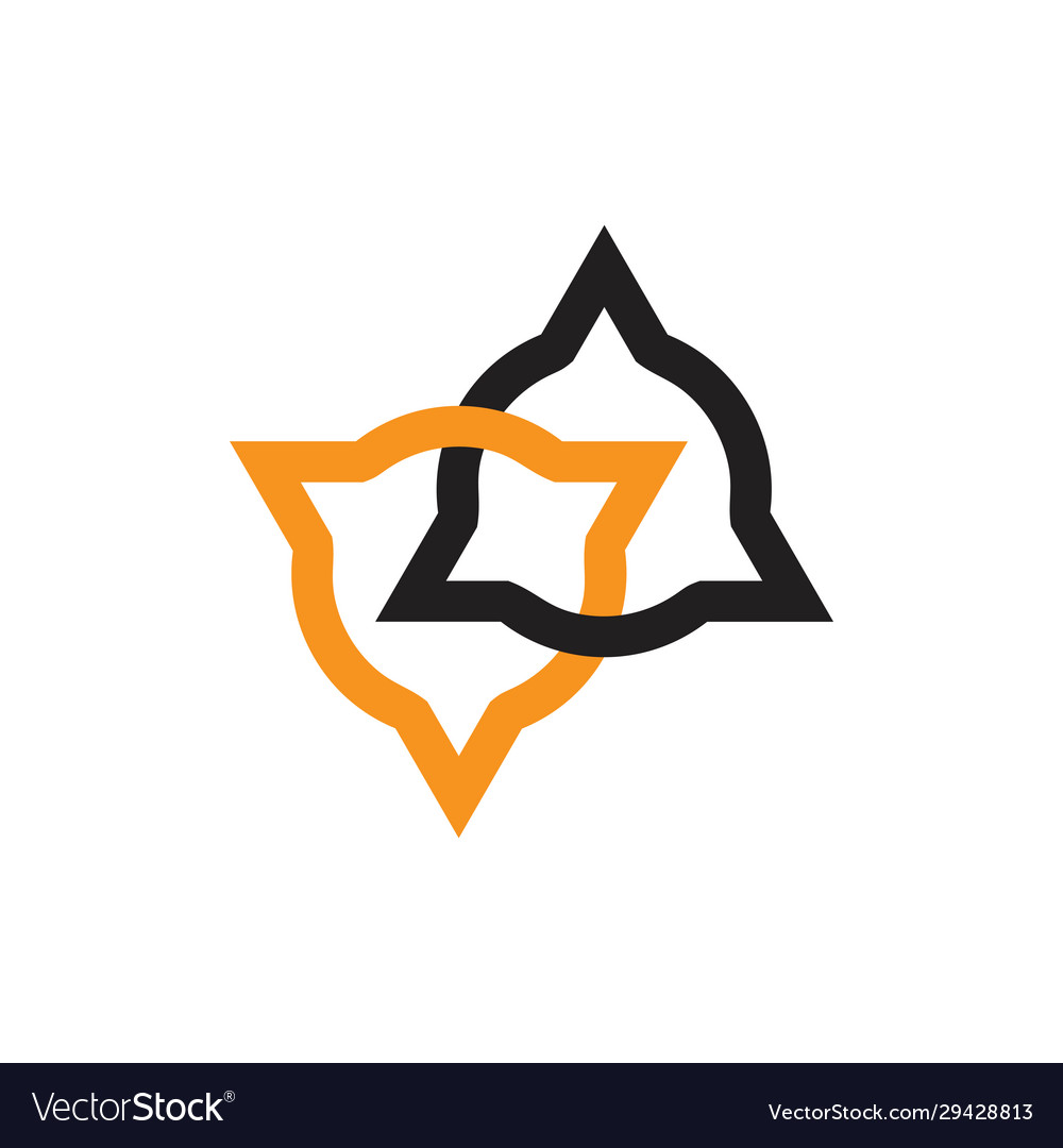 Linked circle triangle object colorful logo Vector Image Linked circle triangle object colorful logo