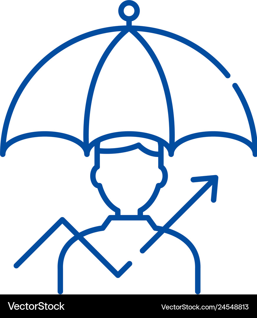 Management of risks line icon concept Royalty Free Vector