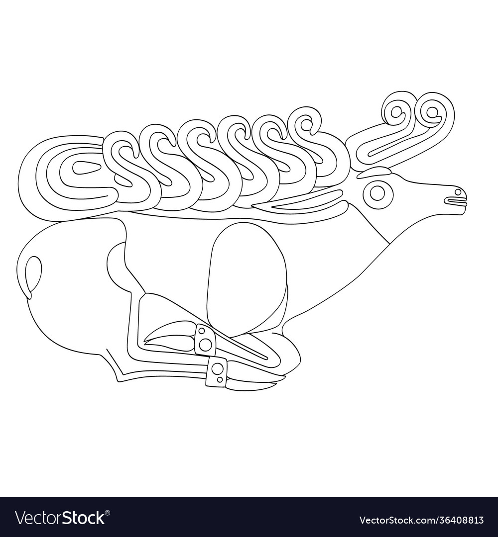 Monochrome icon with ancient scythian art