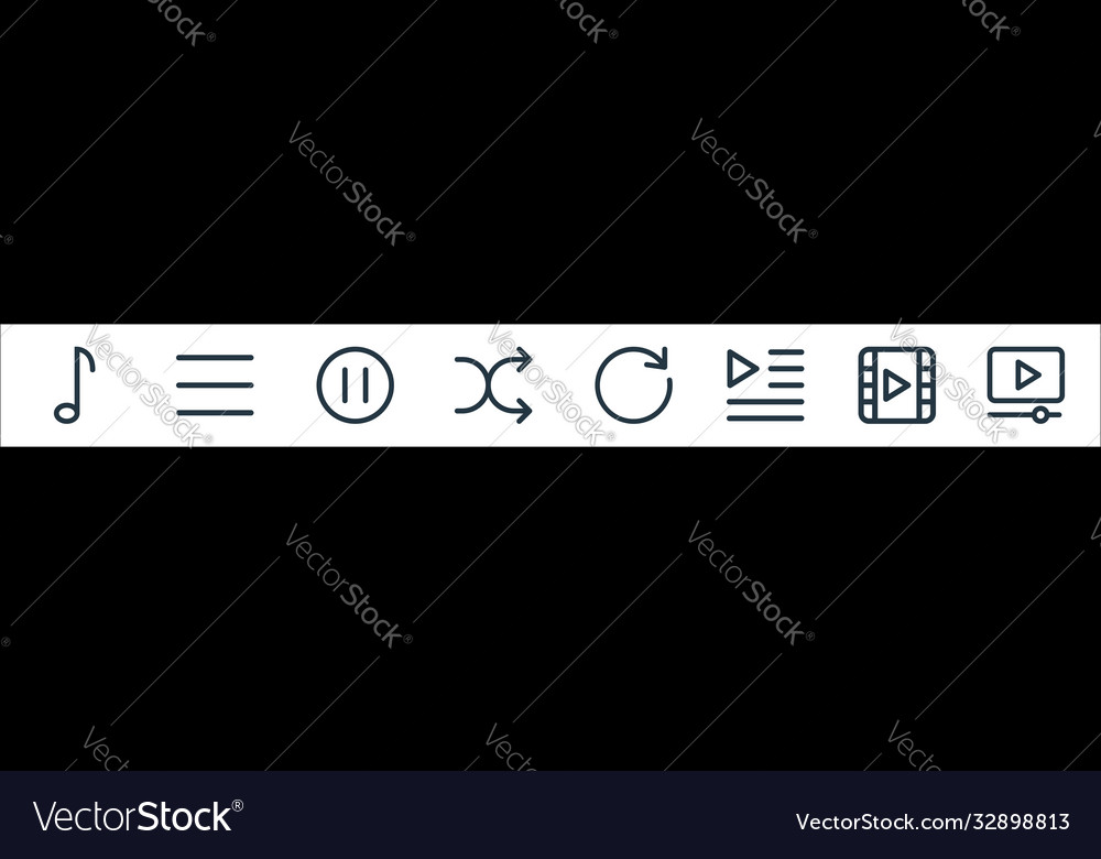 Multimedia line icons linear set quality