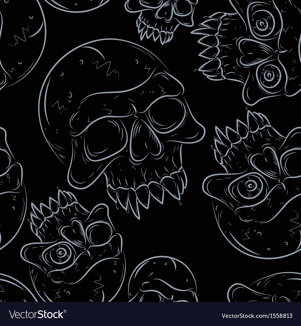 Seamless pattern with skulls
