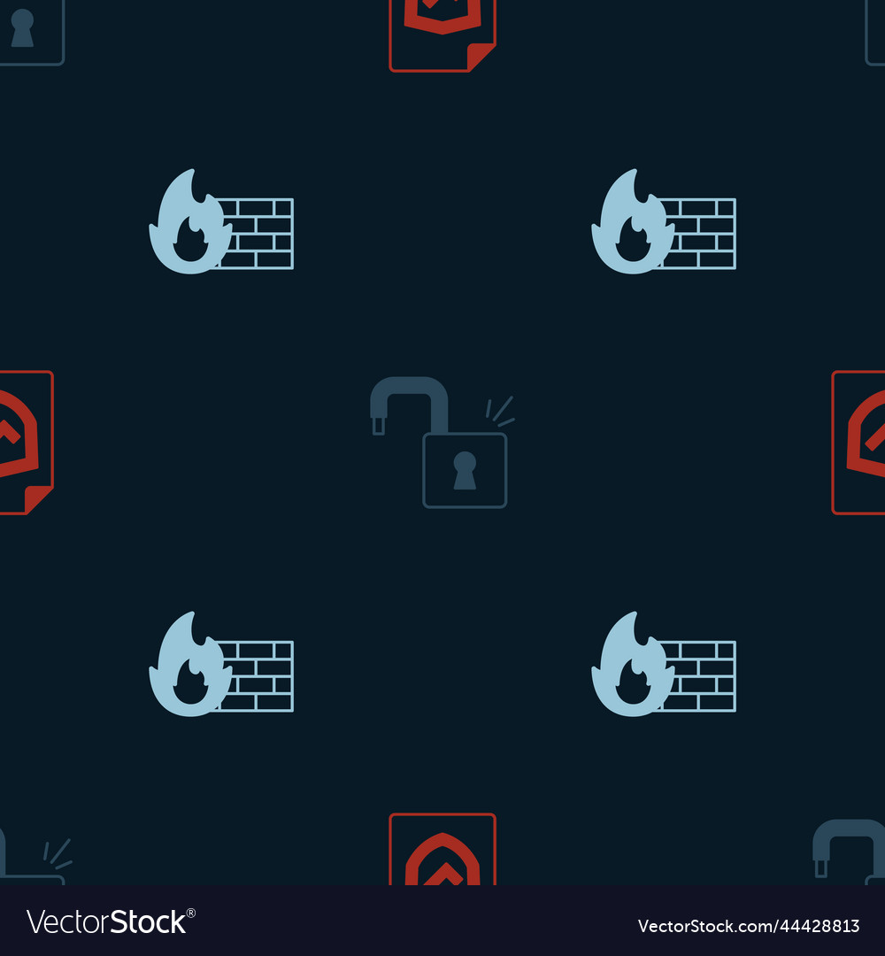 Set contract with shield open padlock vector image Set contract with shield open padlock