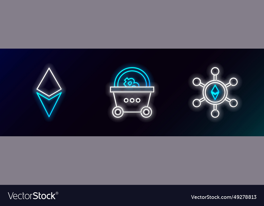 Set line blockchain technology ethereum eth