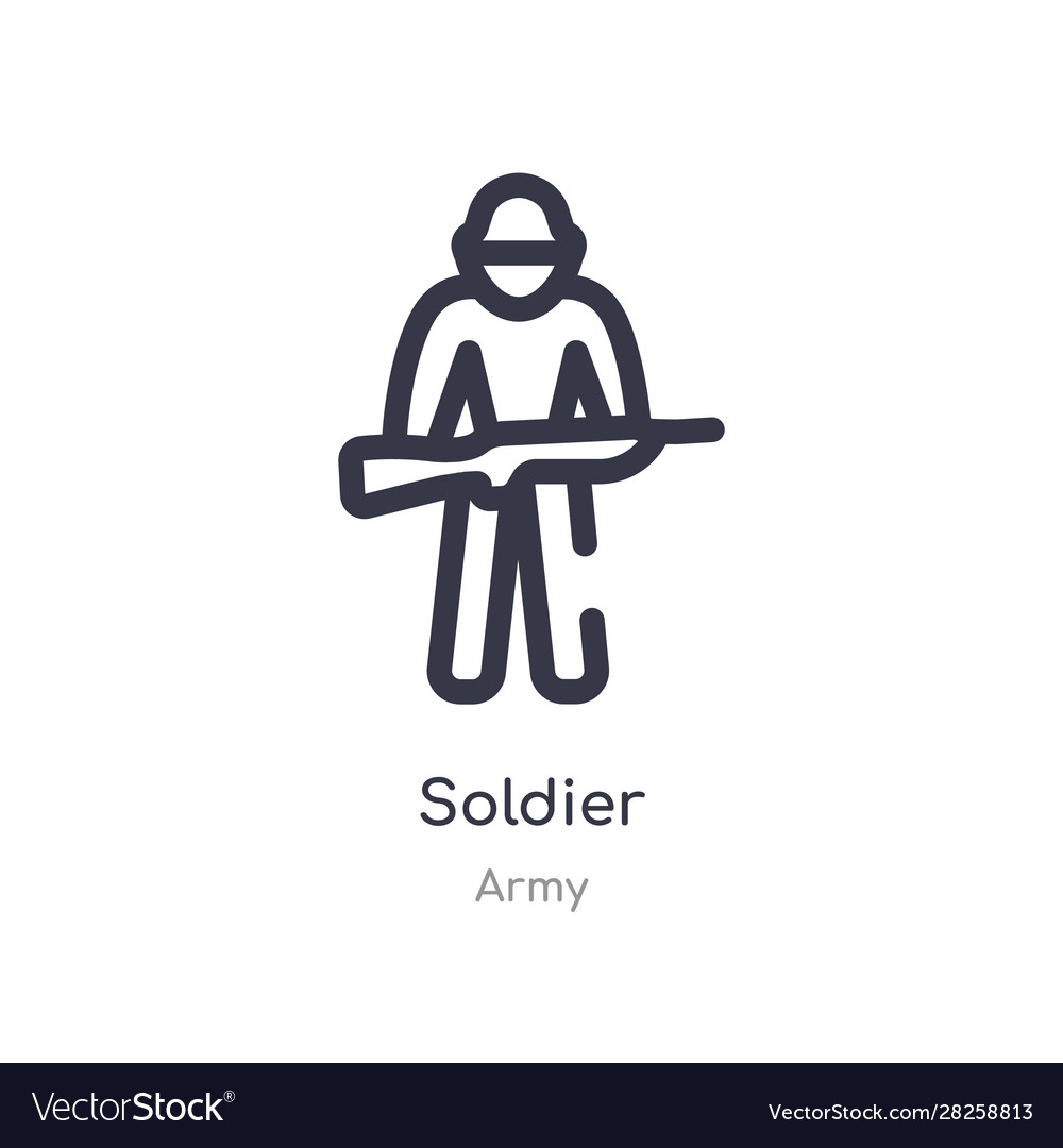 Soldier outline icon isolated line from army