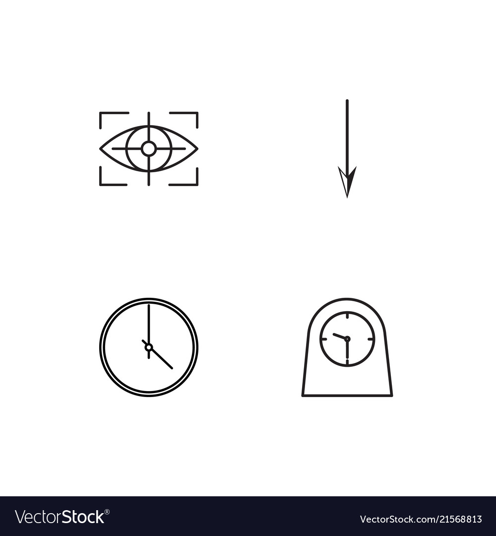 Time linear icons set simple outline
