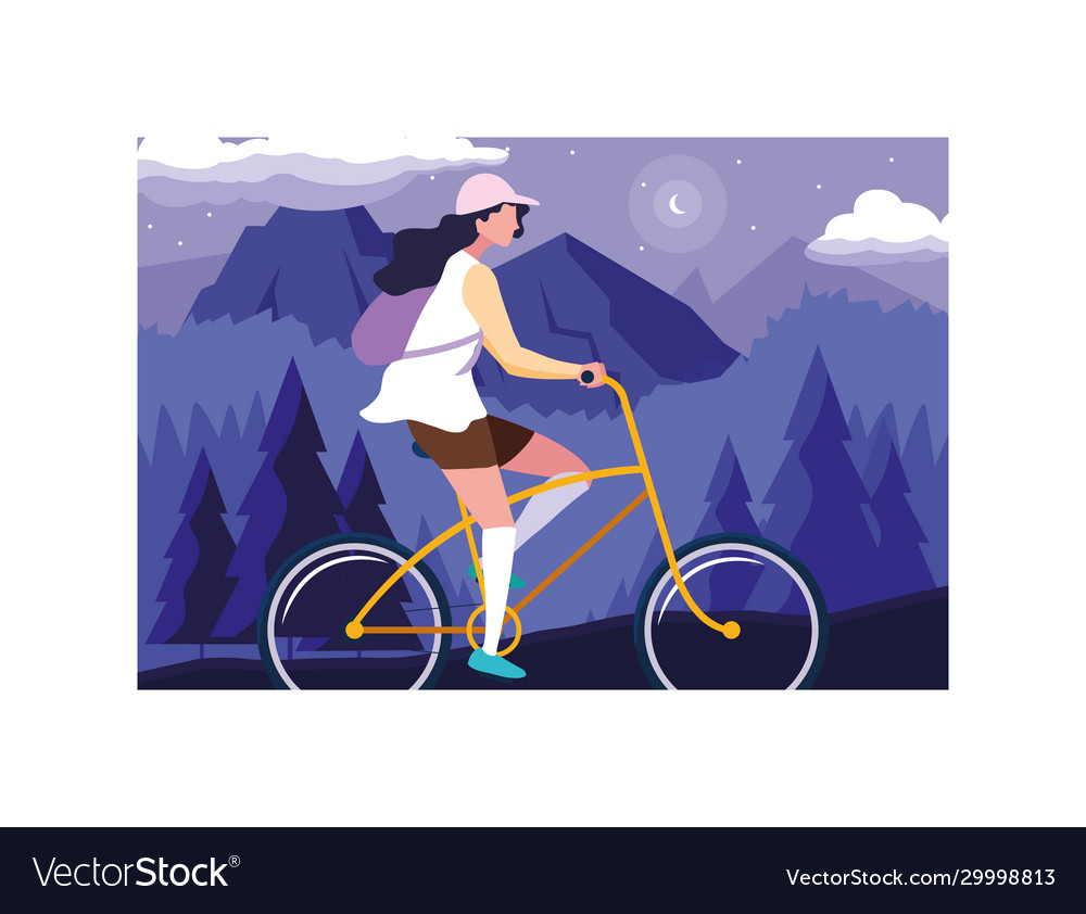 Woman with bicycle healthy lifestyle