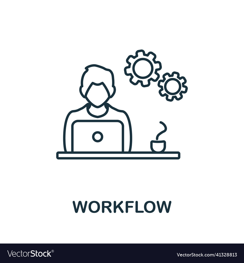 Workflow icon line element from project vector image Workflow icon line element from project
