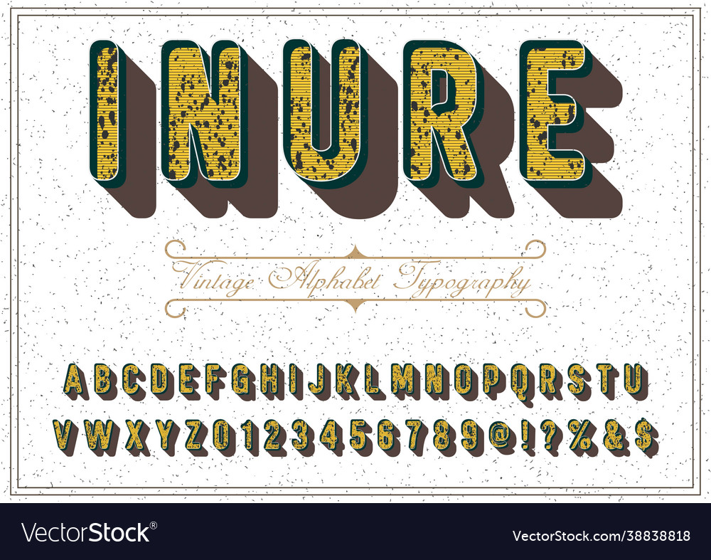 Alphabet font typography typeface and vector image Alphabet font typography typeface and