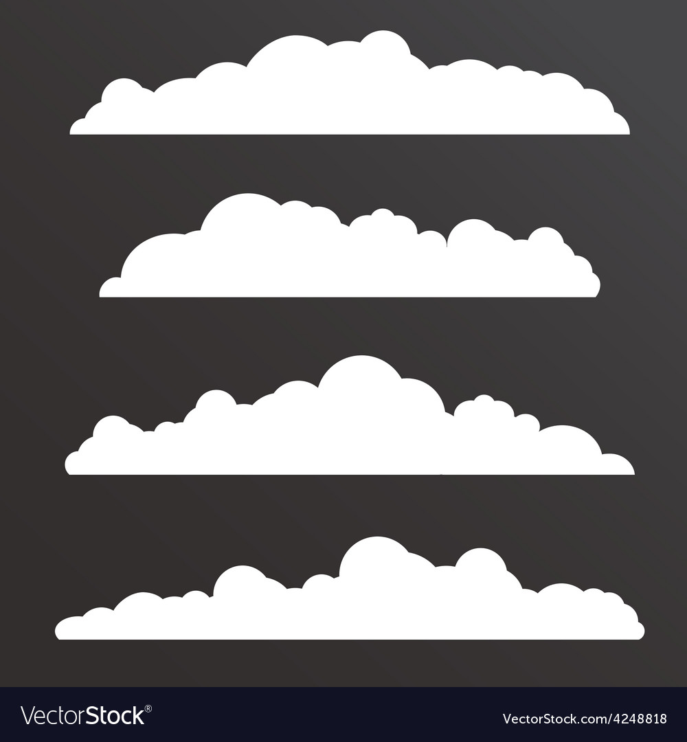 Collection of various clouds with a big long shape