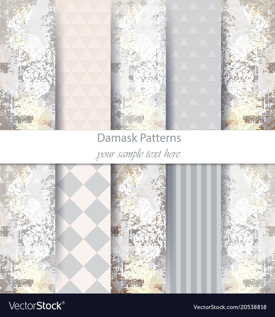 Damask pattern set collection baroque