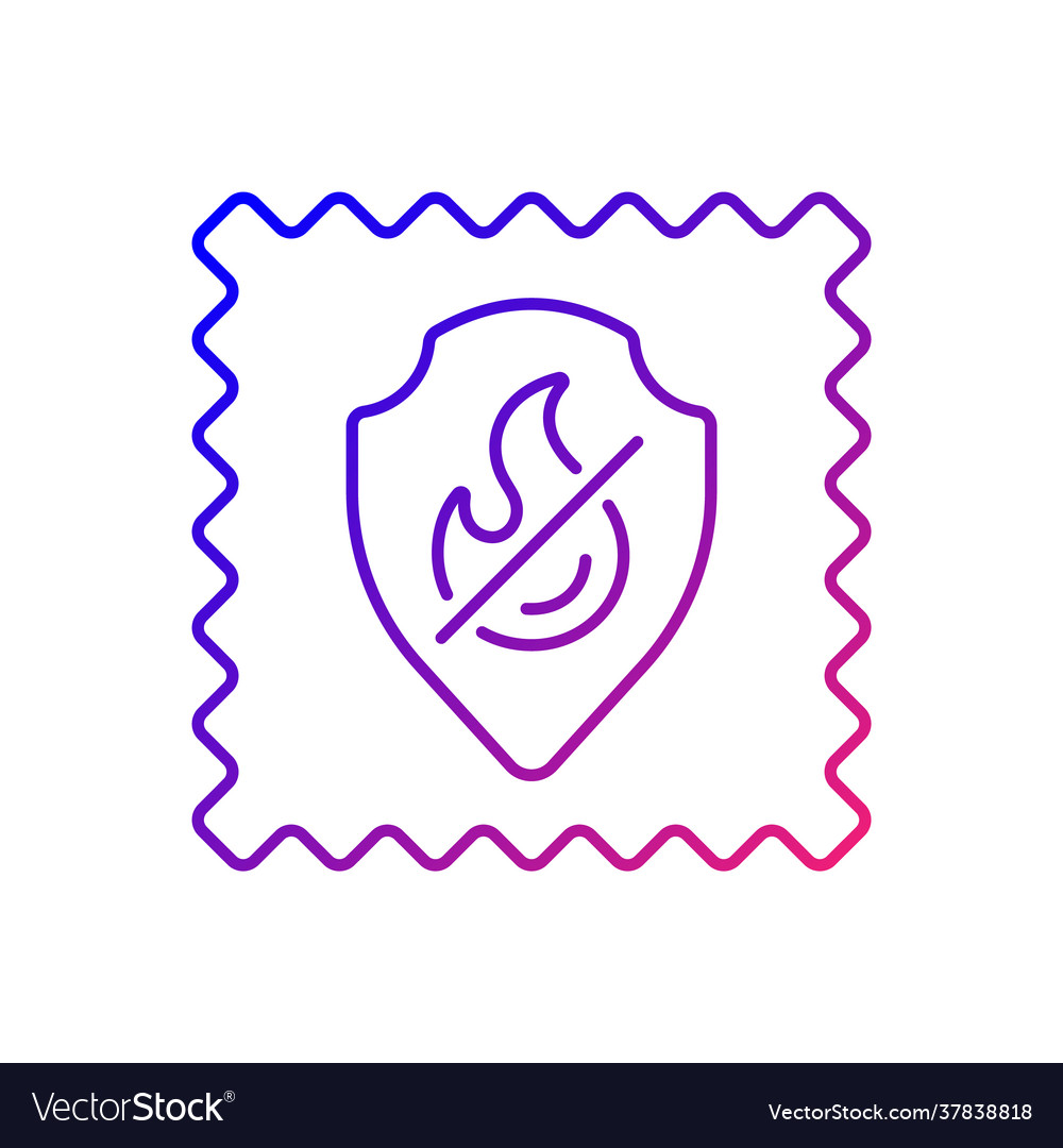 Fireproof fabric feature on gradient vector image Fireproof fabric feature on gradient