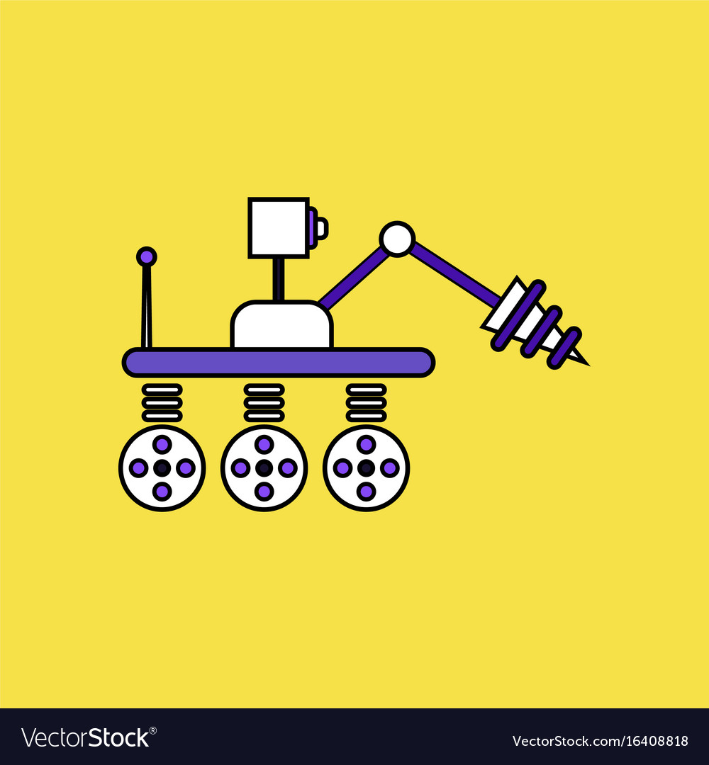 Flat icon design collection space robot