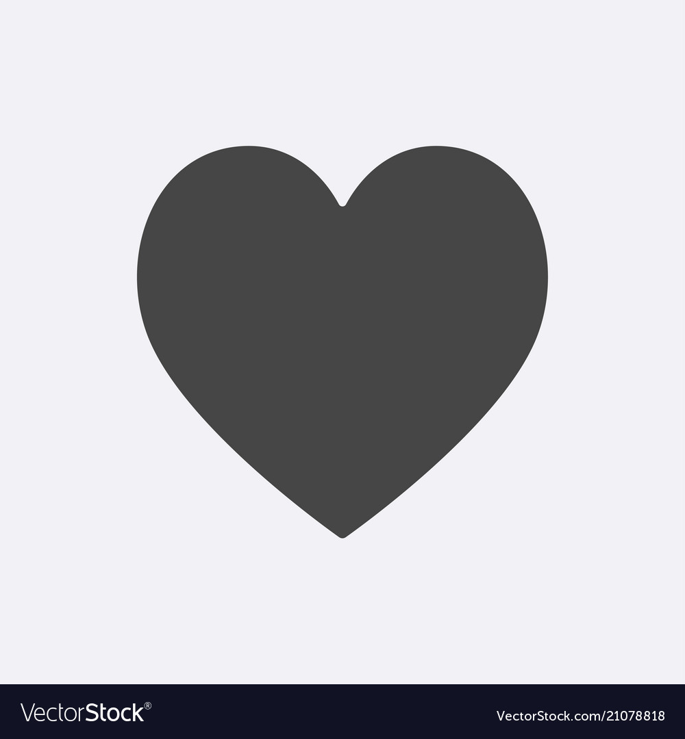 Gray heart icon isolated on background modern fla