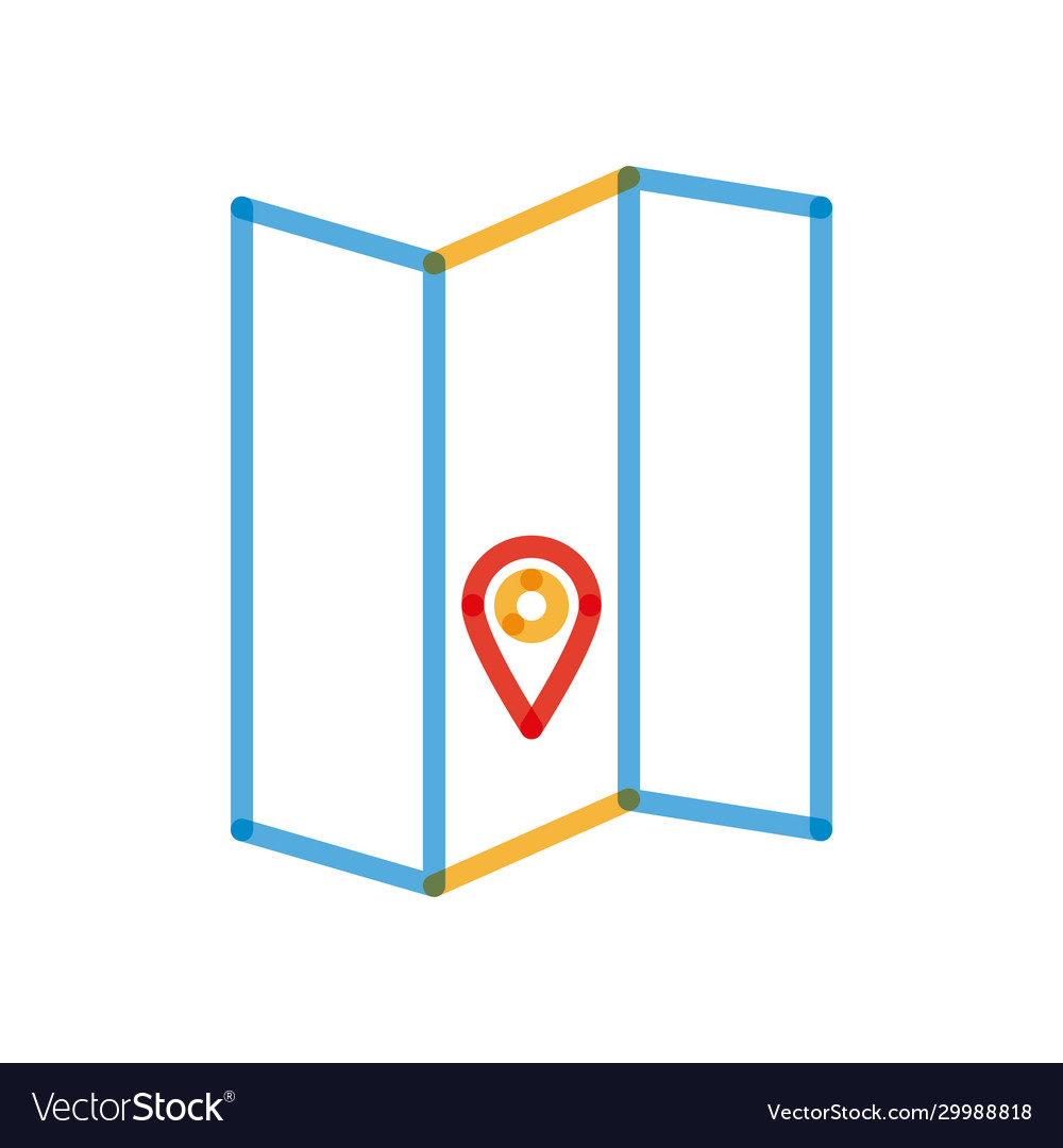 Isolated gps mark multiply line style icon vector image Isolated gps mark multiply line style icon