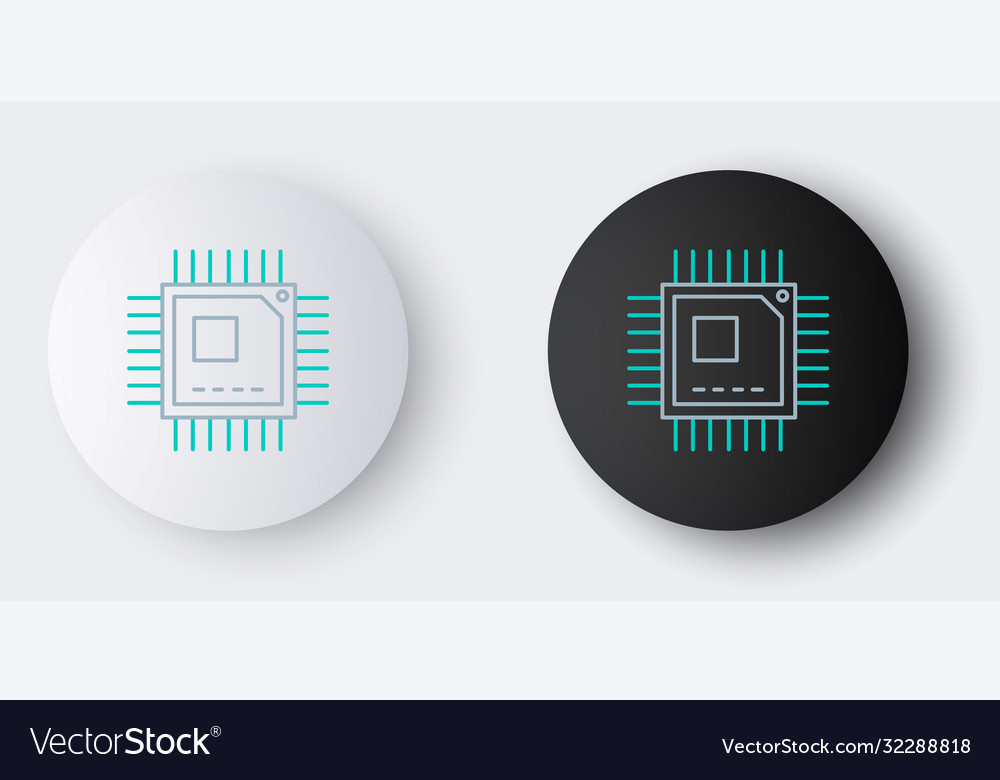 Line computer processor with microcircuits cpu vector image Line computer processor with microcircuits cpu