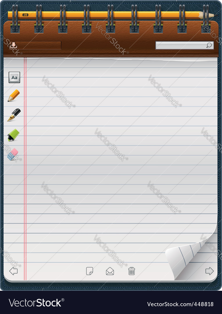 Notepad template Royalty Free Vector Image - VectorStock