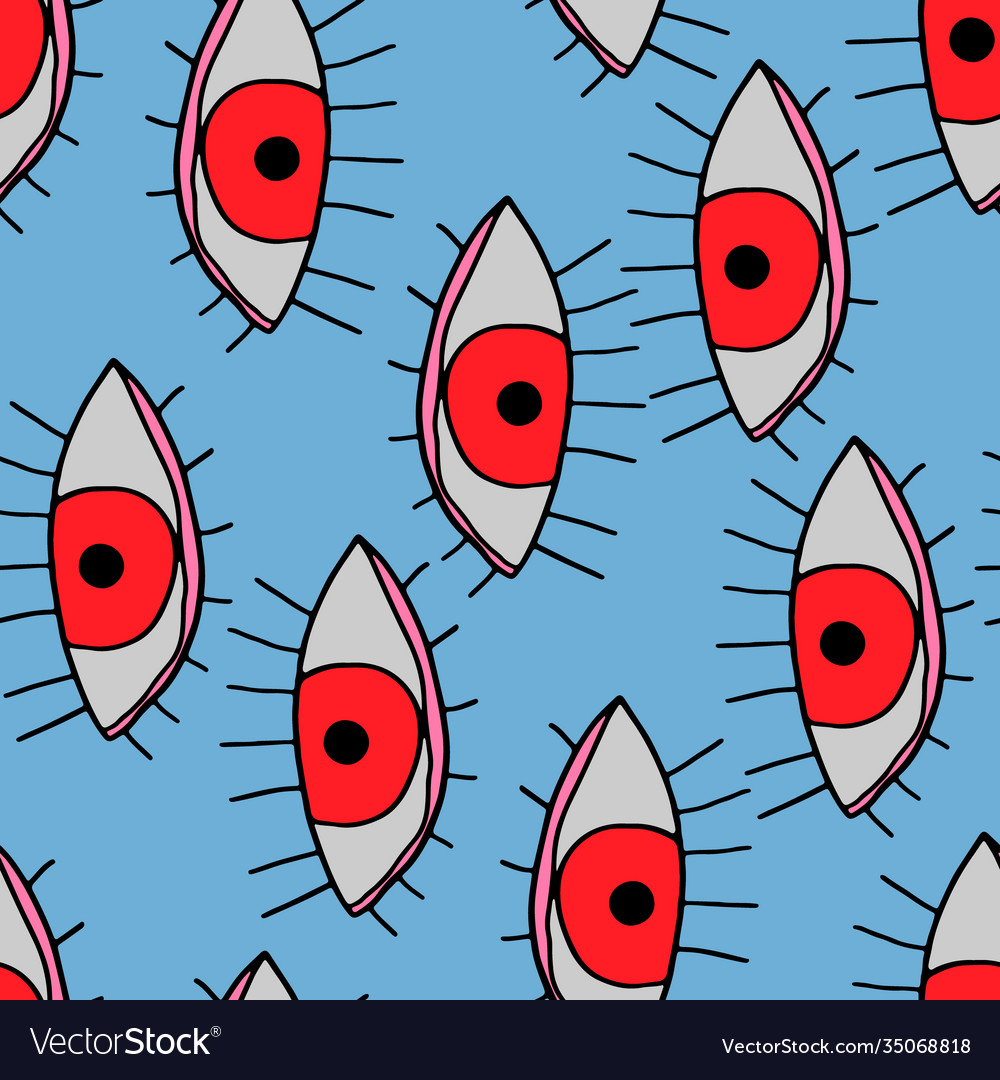 Seamless abstract pattern with colored eyes Vector Image Seamless abstract pattern with colored eyes