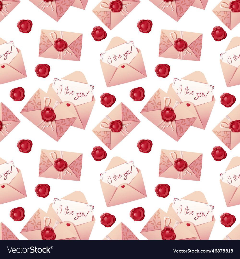 Seamless pattern with a letter in an envelope vector image Seamless pattern with a letter in an envelope