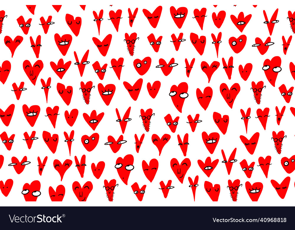Seamless pattern with different emotions vector image Seamless pattern with different emotions