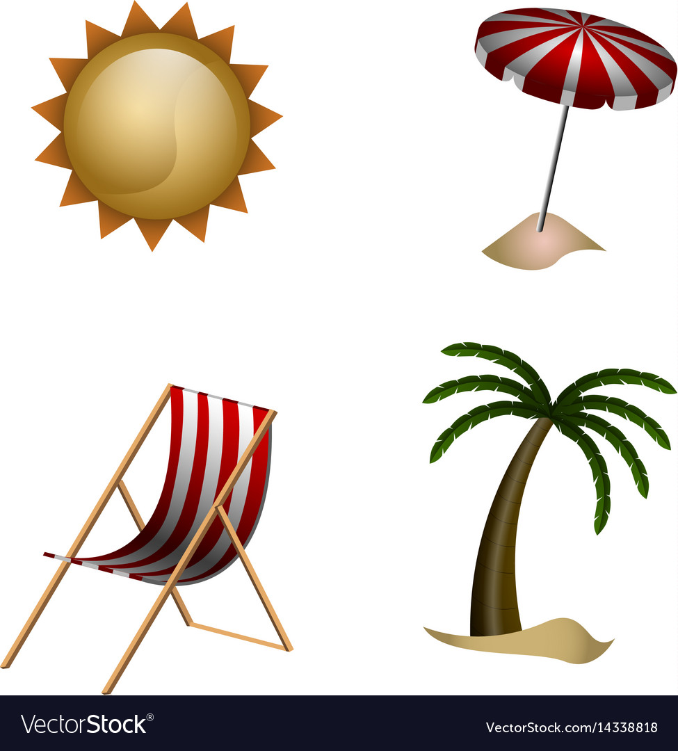 Set of summer objects