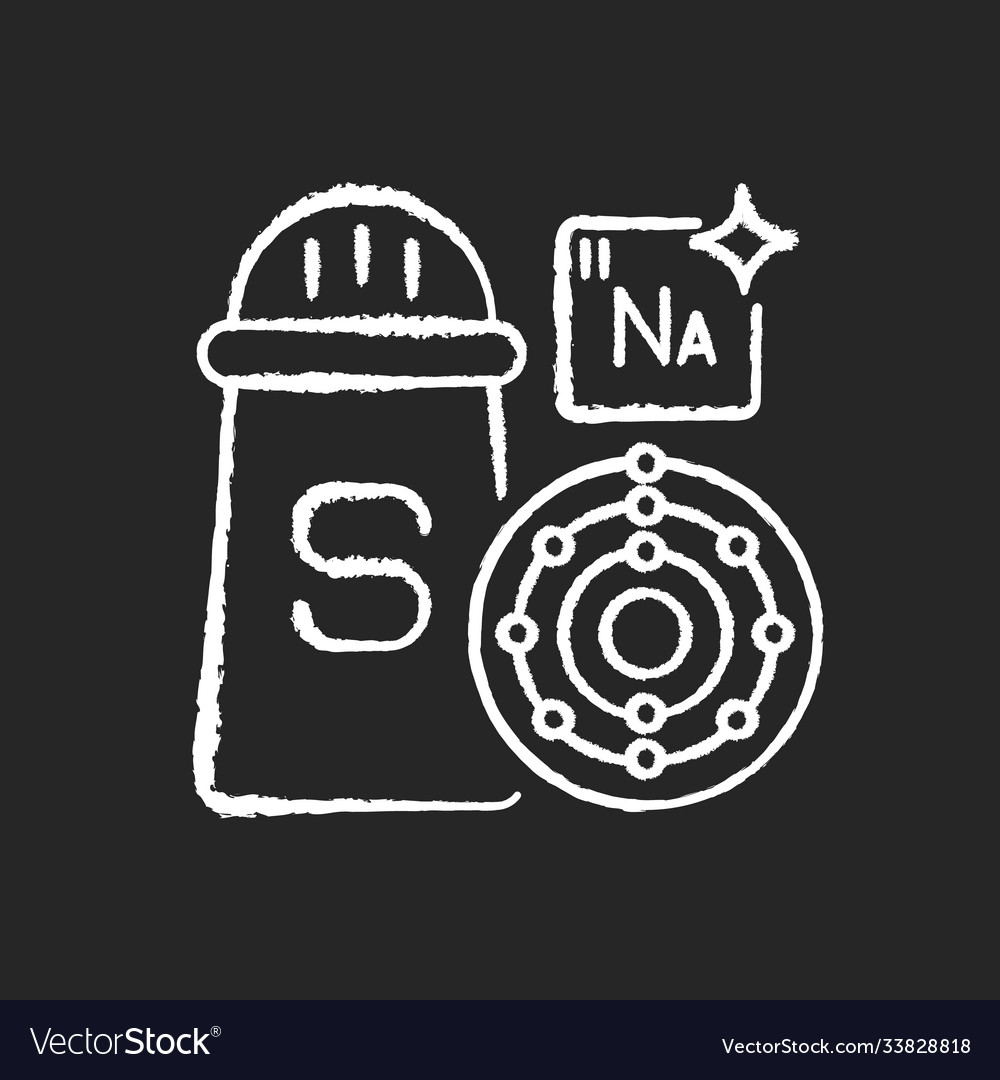 Sodium chalk white icon on black background